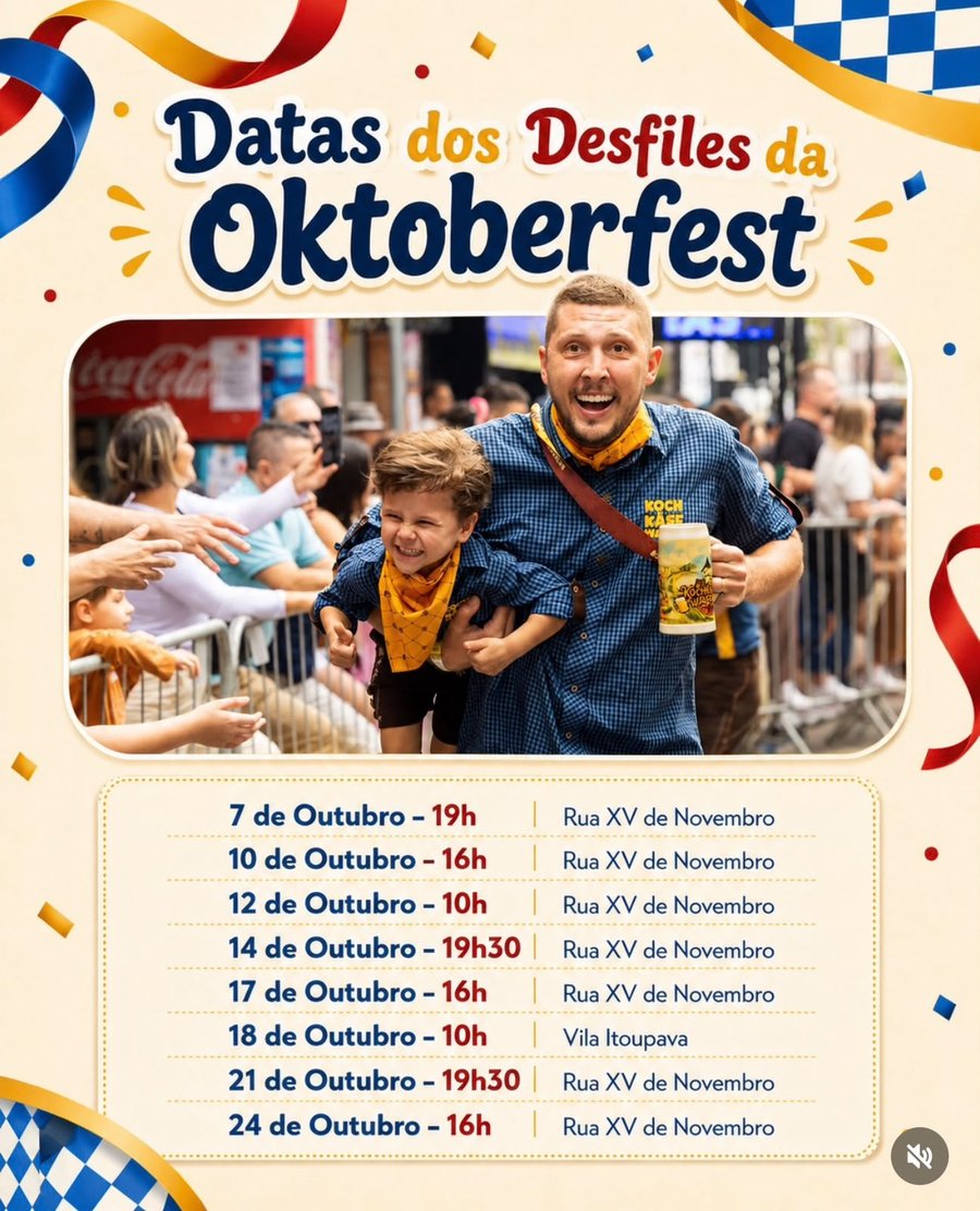 Datas dos desfiles da Oktoberfest